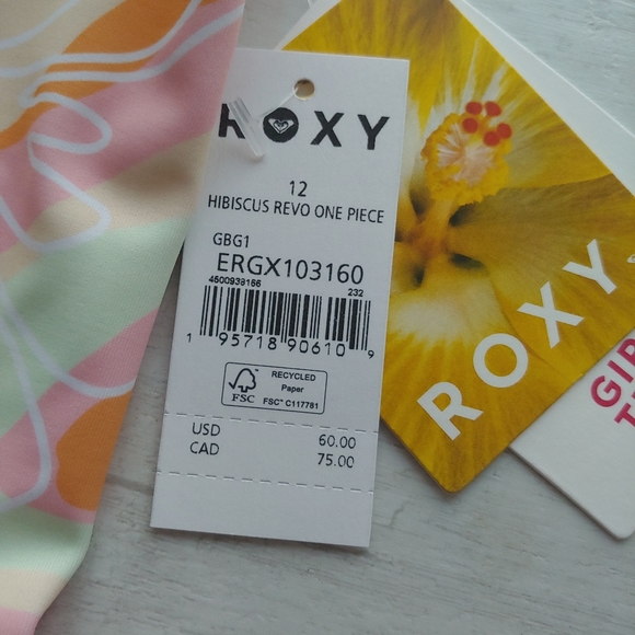 ROXY NEW girls Hibiscus Revo One Piece Swimsuit - Picture 5 of 8